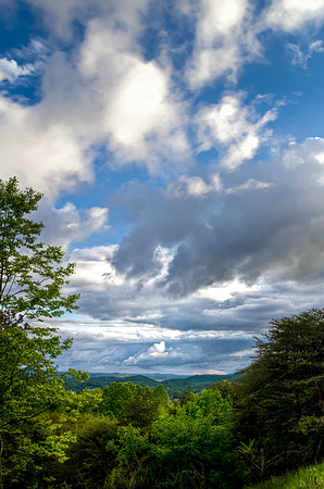 Mountains with Trees and Sky
